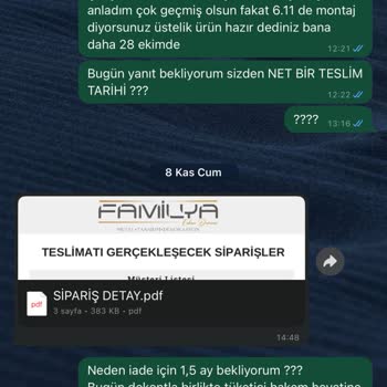 Sipariş Teslimatında Aksaklık Ve İade Sorunu