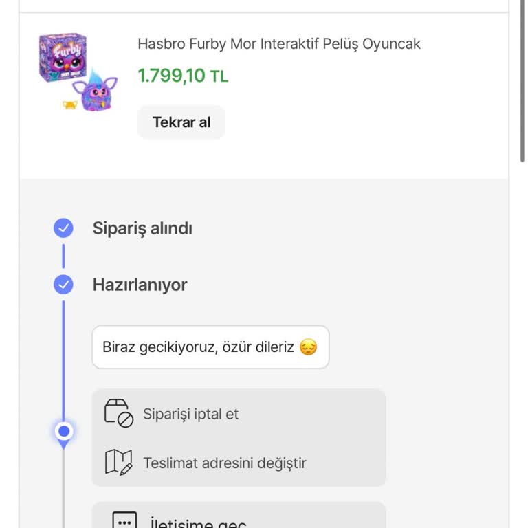 Hepsiburada'dan Sipariş Edilen Ürün Teslimatında Gecikme