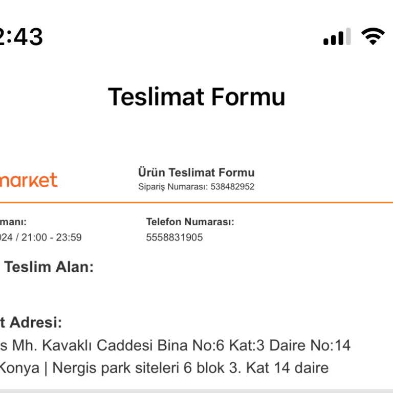 Migros Sanal Market Siparişim Teslim Edilmedi