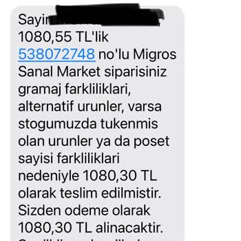 Migros'ta İptal Edilen Siparişin Teslim Edildi Göstermesi Ve Para İadesi Sorunu