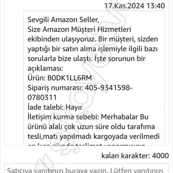 Amazon'da Geciken Ürün Teslimatı Ve Yetersiz Müşteri Hizmetleri