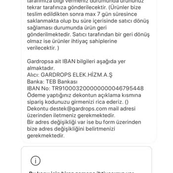 Gardrops Üzerinde Ürün İadesinde Yaşanan Adres Sorunu Ve Ekstra Ücret Talebi