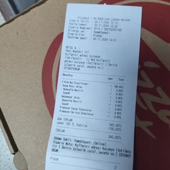 Pizza Hut'tan Gelen Hayal Kırıklığı