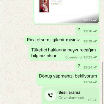 İade İşleminde İletişim Sorunu