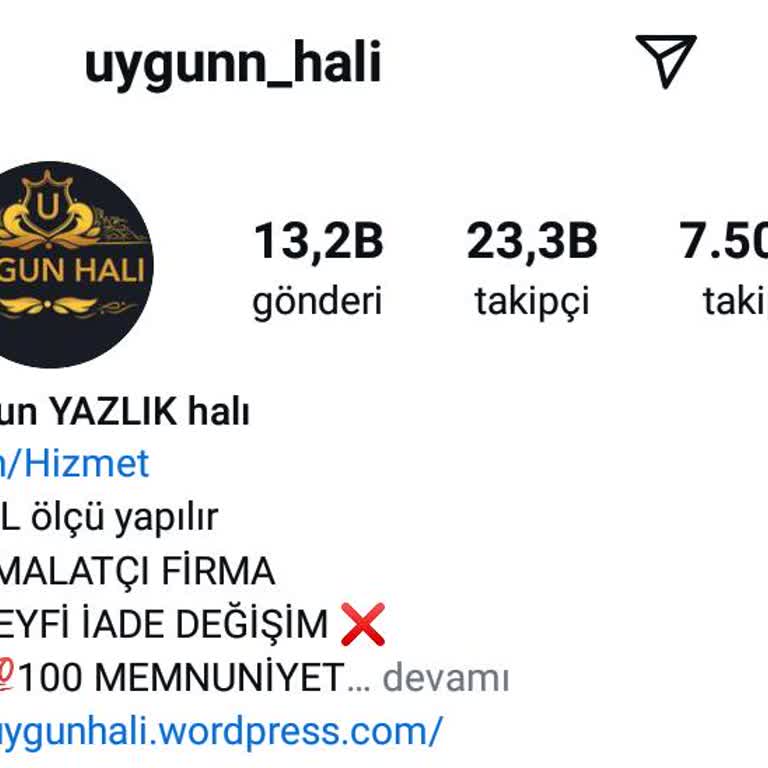 @uygunn_hali Kargo Ve Sipariş Teslimatı İçin Bilgi Verilmiyor!