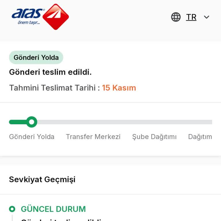 Aras Kargo Gönderim Nerede?