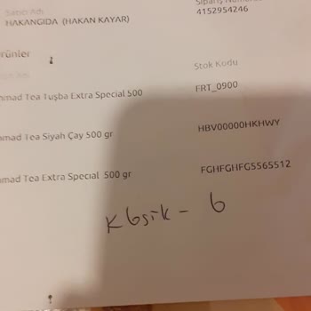 Yanlış Ve Kokulu Çay Gönderimi Sorunu