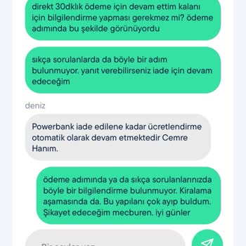 Şarj Aleti Kiralama Sürecinde Beklenmedik Ücretlendirme
