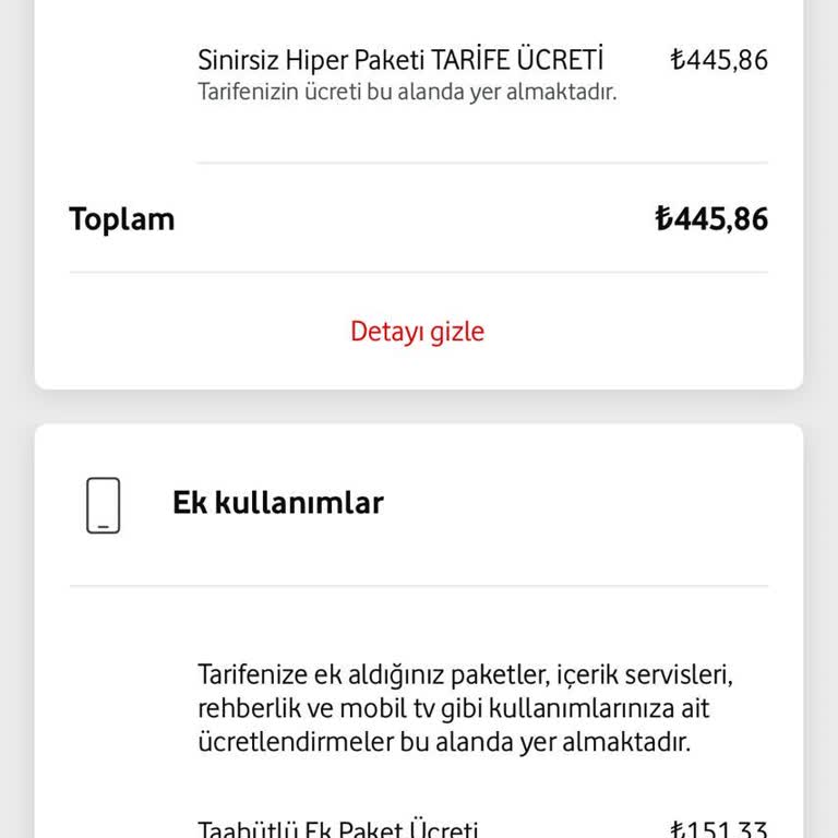 Vodafone'un İptal Edilmeyen Ek Paketi Ve İade Edilmeyen Ücret