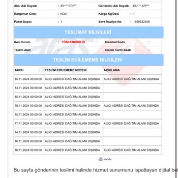 Kargo Dağıtım Sorunu Ve Yanlış Yönlendirme Mağduriyeti