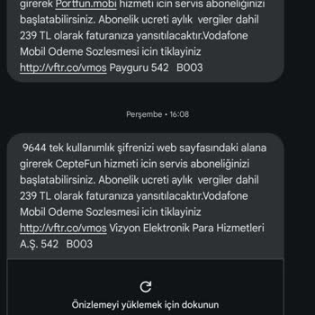 Vodafone Yetkisiz Mobil Ödeme Ve Üyelik Sorunu
