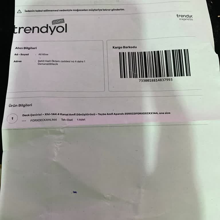 Trendyol İade Sürecinde Mağduriyet Yaşadım