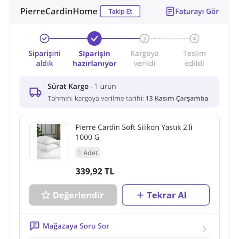N11 Üzerinden Alınan Yastıkların Kargoya Verilmemesi