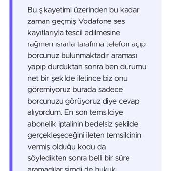 Vodafone'un Yanlış Faturalandırma Israrı