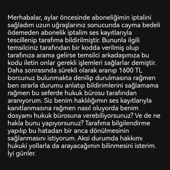 Vodafone'un Yanlış Faturalandırma Israrı
