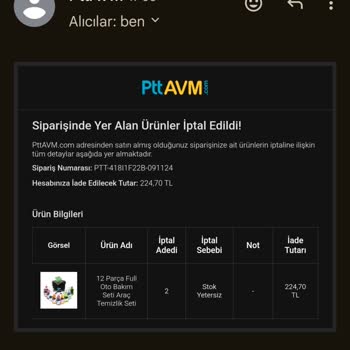 Stok Yetersizliği Nedeniyle İptal Edilen Siparişin Hikayesi