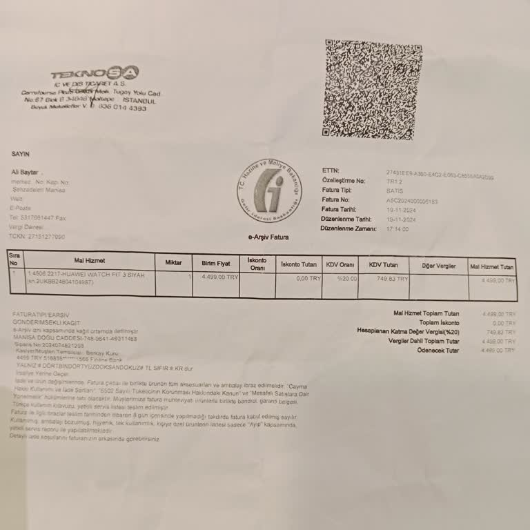Teknosa'dan Aldığım Huawei Saat Arızalı Çıktı
