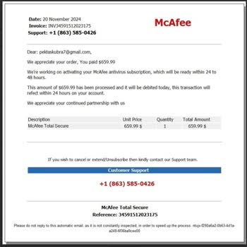 Yetkisiz McAfee Üyeliği Ve Yanlış Fatura Şoku