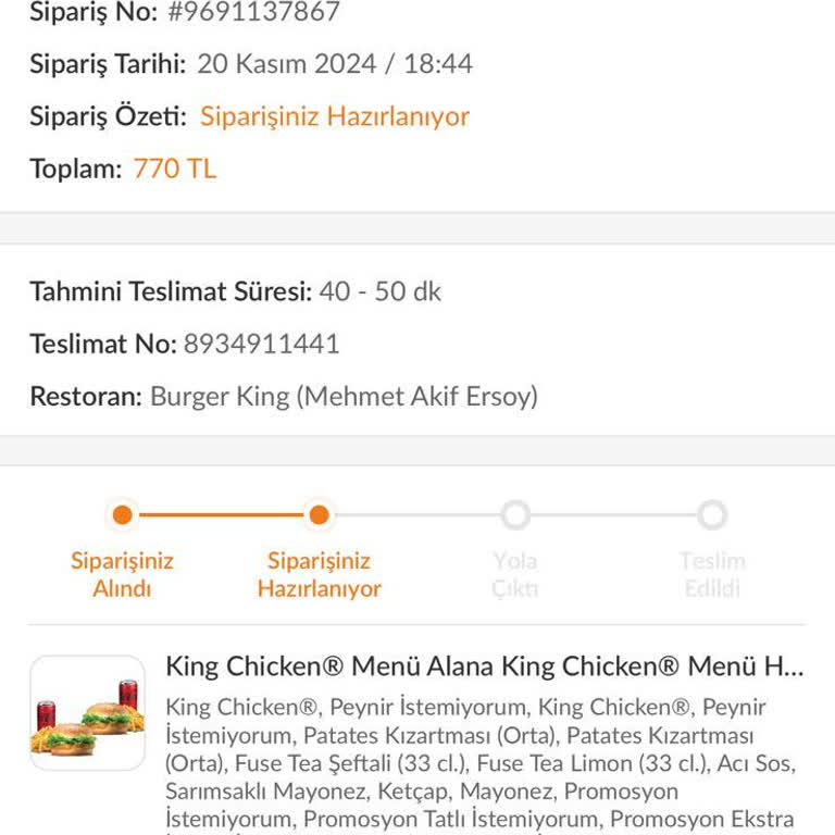Trendyol GO Yemek Siparişi Teslimatında Uzun Bekleyiş