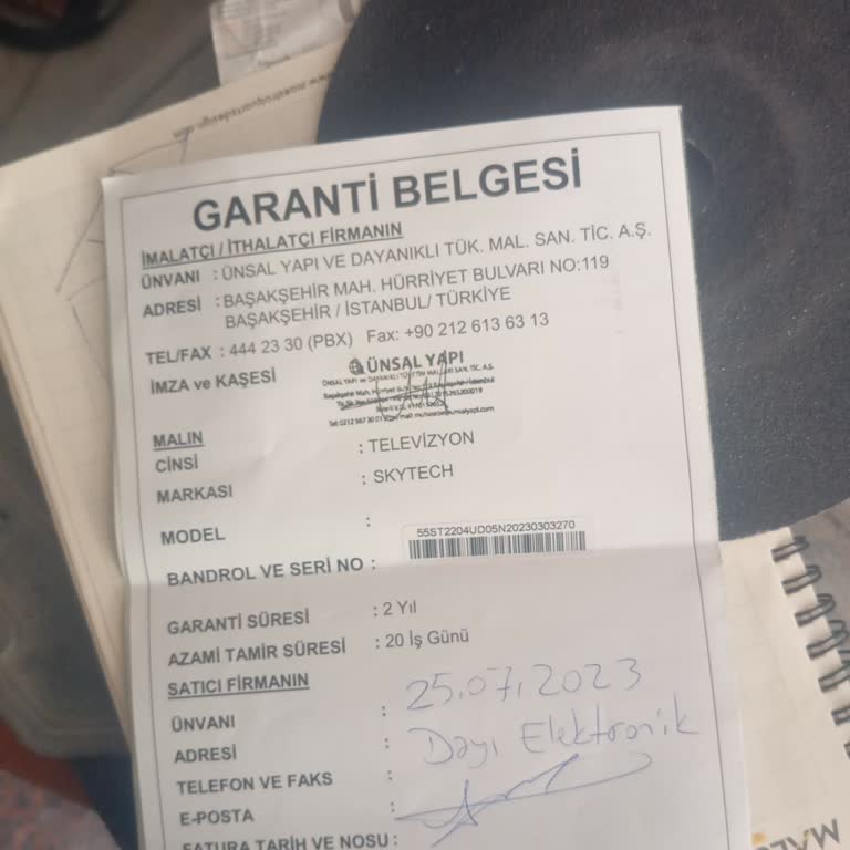 Skytech Televizyon Servis Süreci Sorunu