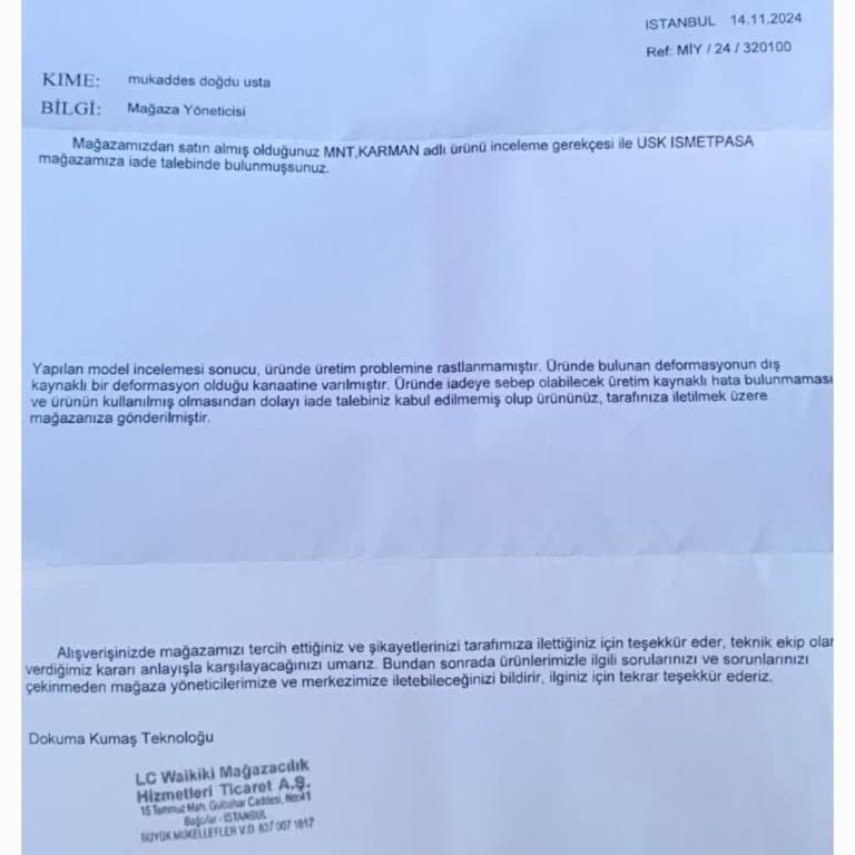 Kırışık Deri Ceket Sorunu Ve İade Talebi