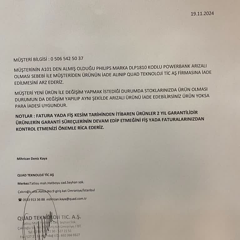 Bakırköy'de Powerbank Değişim Sorunu