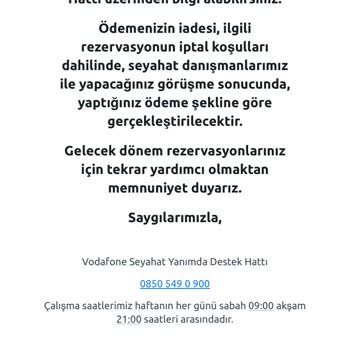 Vodafone Bilet İptali Sonrası İade Edilmeyen Ücret Sorunu