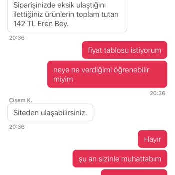 Eksik Sipariş Ve Yetersiz Geri Ödeme