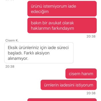 Eksik Sipariş Ve Yetersiz Geri Ödeme
