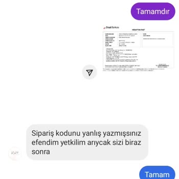 Yanlış Sipariş No Bahane Edilerek Engellendim