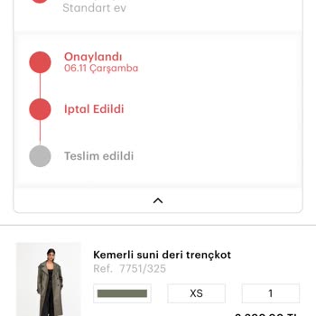 Stokta Olmayan Ürün İçin Sipariş İptali