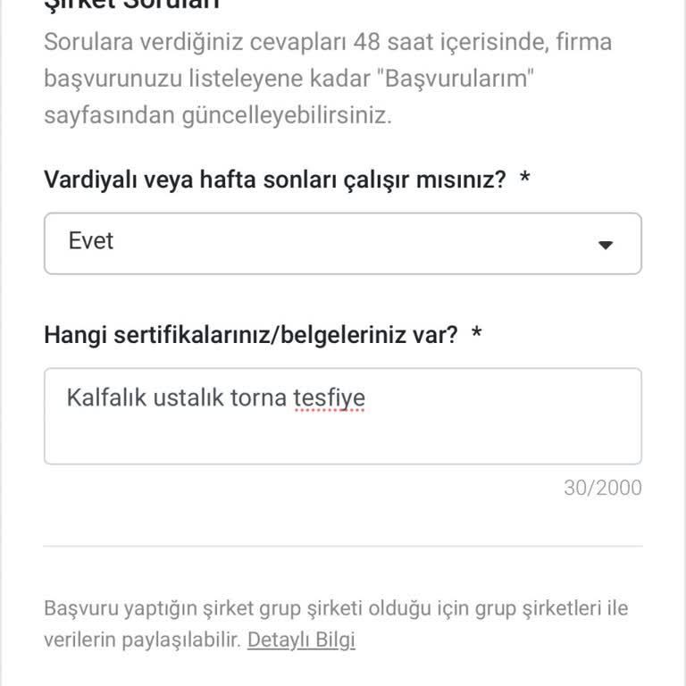 İş Başvurusunda Sürekli Hata Alıyorum
