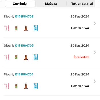 Yanlış Siparişler Ve İptal Sorunu