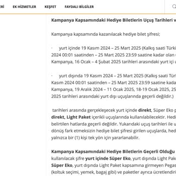 Pegasus'un Kampanya Kapsamındaki Hatalı Uygulamaları Ve Müşteri Mağduriyeti