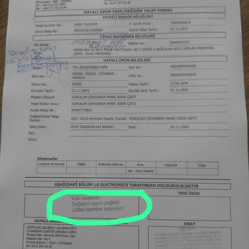 Kırık Televizyon Ve Sorumluluk Almayan İki Kurumsal Firma