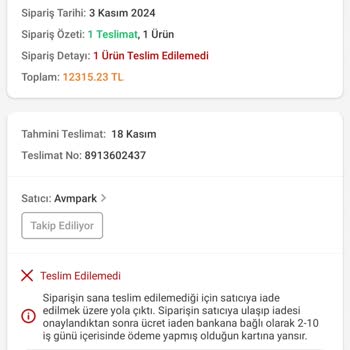 Teslim Edilemeyen Ürün Ve İade Sorunu