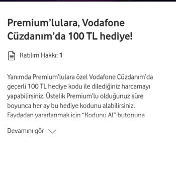Vodafone Yanımda Premium Üyelik Hataları Ve Hediye Kodu Sorunu
