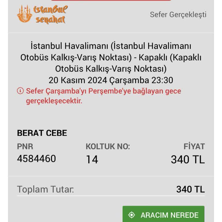 Gece Yolculuğunda Beklenmedik Araç Kalkışı