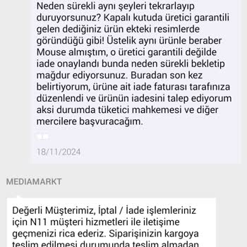 N11 Ve Media Markt İle İade Sürecinde Yaşanan Sorunlar