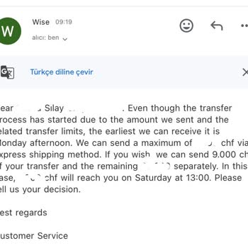Wise and J.P. Morgan Chase Failed to Transfer My Salary to Türkiye Account