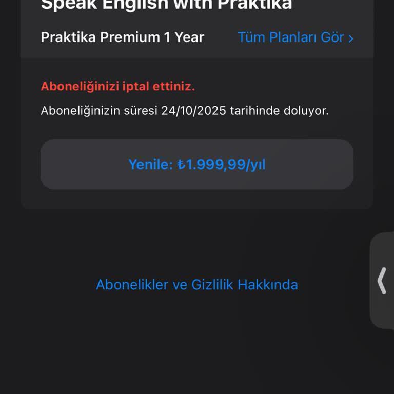 Yanlışlıkla Başlatılan Abonelik İptali Talebi