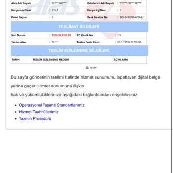 Teslim Edilmeyen Sipariş Ve Ulaşılamayan Şube Sorunu
