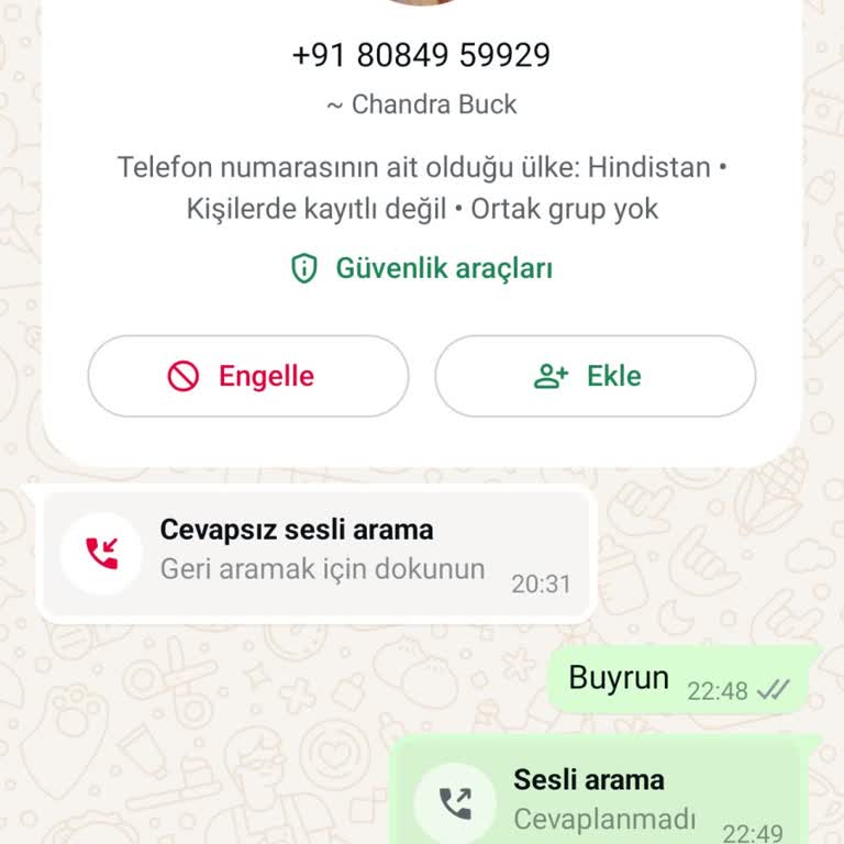 Hindistan Numarasından Gelen Mesajla İlgili Güvenlik Endişesi