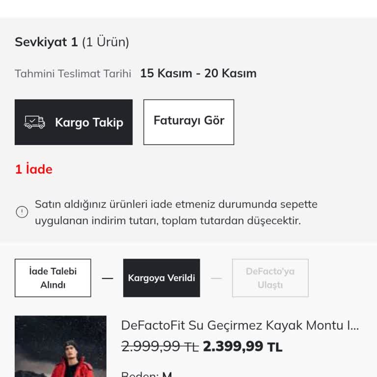 DeFacto'dan İade Ve Kalitesiz Ürün Sorunu