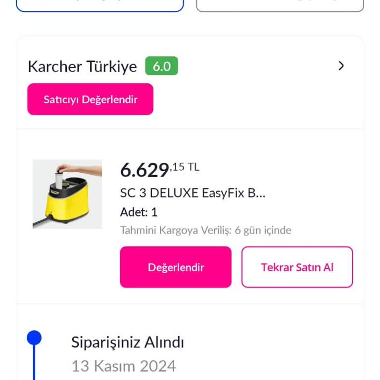 Pazarama'da Buharlı Temizleyici Siparişim Neden Gönderilmiyor?