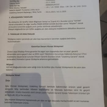 Gig Sigorta Uzatılmış Garanti Kapsamında Yetersiz Hizmet