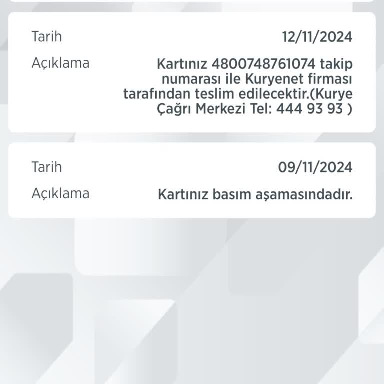 Kuryenet Banka Kartı Teslimatında Sorun