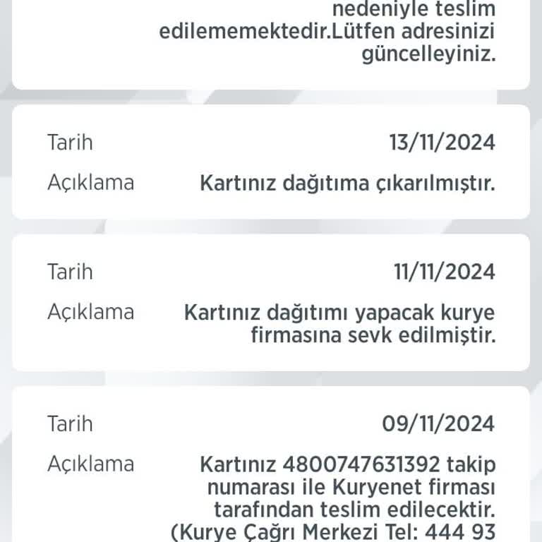 Kuryenet Teslimat Sorunu: Kartım Hala Elime Ulaşmadı