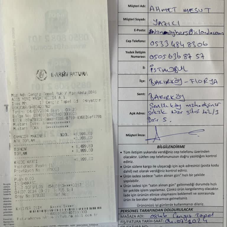 A101'den Alınan Çamaşır Makinesi Teslim Edilmedi