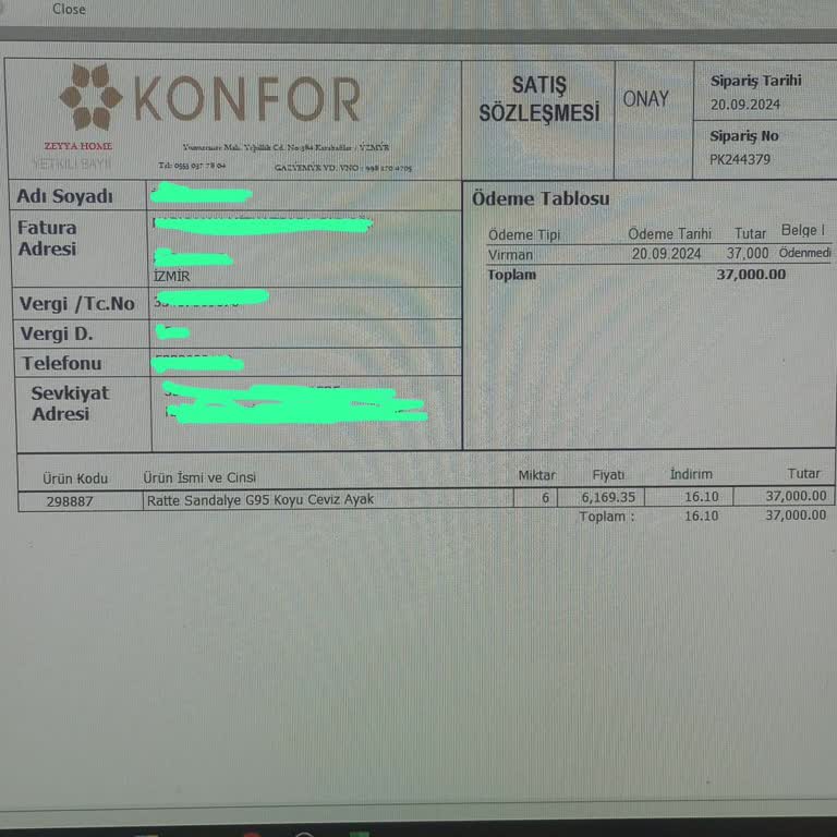 Konfor Mobilya'dan Sandalye Siparişinde Teslimat Sorunu